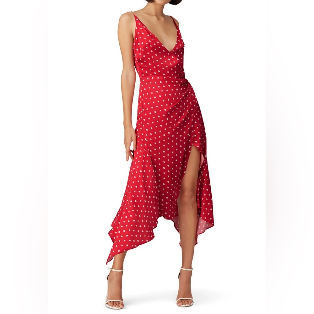 Haney Red Olivia Polka Dot Dress Size 8 US $650